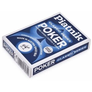 Карты игральные " Poker" 55 листов Piatnik / Карты для игры в покер / Настольная игра синяя рубашка