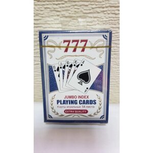 Карты игральные "Poker 777" с пластиковым покрытием, 54шт синие
