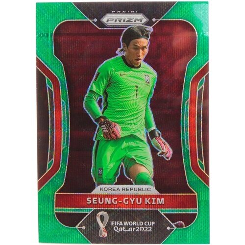 Коллекционная карточка Panini Prizm FIFA World Cup Qatar 2022 -139 Seung-Gyu Kim - Green Wave S0255