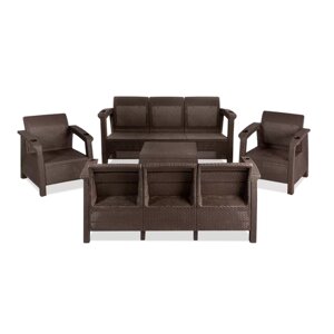 Комплект мебели Альтернатива "Ротанг-плюс" lounge triple set коричневый