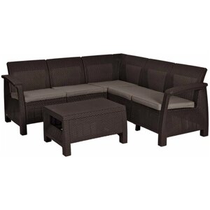 Комплект мебели KETER Corfu Relax Set (диван, стол), коричневый