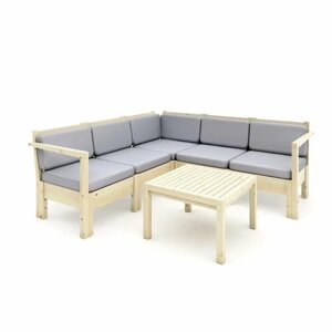 Комплект мебели Лаунж на 4 человека (угловой диван+столик) КМЛС-07 бежевый