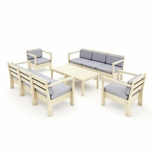 Комплект мебели Лаунж на 8 человек (2дивана+2 кресла+2столика) КМЛС-06 бежевый