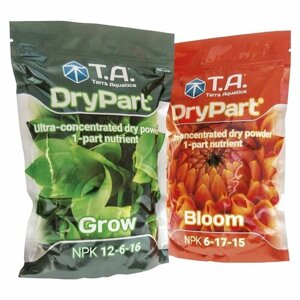 Комплект минеральных удобрений DryPart Grow + Bloom Terra Aquatica по 1 кг