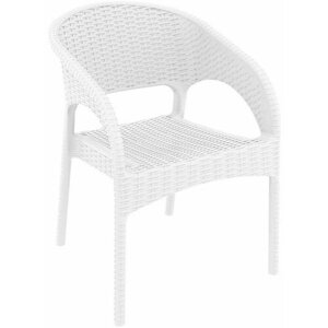 Кресло пластиковое плетеное Siesta Contract Panama белое