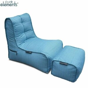 Кресло с оттоманкой для дачи Evolution Chaise - Oceana (голубой, оксфорд) - садовая уличная мебель для террасы, веранды, беседки, бассейна
