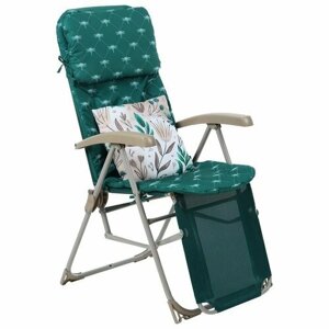 Кресло-шезлонг, матрас + подушка, цвет тёмно-зелёный