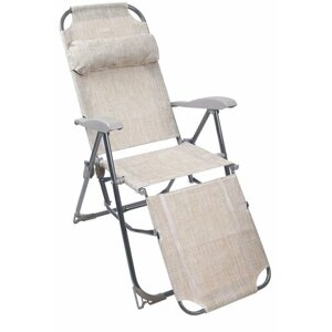 Кресло-шезлонг Woodville К3/ПС складное с подножкой песочное