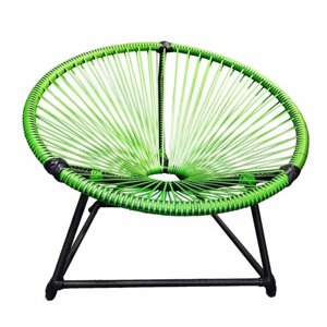 Круглое садовое (уличное) кресло из искусственного ротанга "Армандо"зеленый/черный)