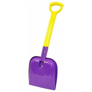 Лопата детская, фиолетово-желтая, пластиковая, широкая удобная ручка, для снега и песка, размер - 23 х 3 х 68 см