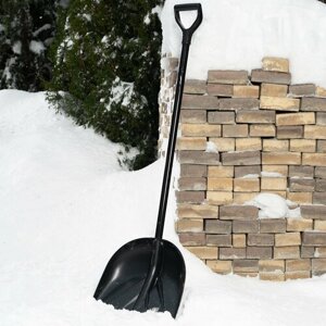 Лопата для уборки снега пластиковая Palisad 385х410х1350 мм, алюминиевый черенок 614957