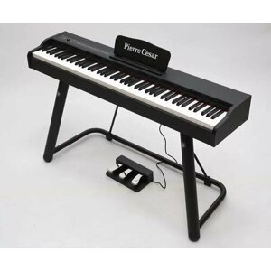 M430D BK цифровое фортепиано, 88 клавиш, полновзвешенный молоточковый механизм, 128 тембров, запись, эффекты, 2х10 Вт громкоговорители, 3х педальный блок, цвет черный, без подставки, Pierre Cesar