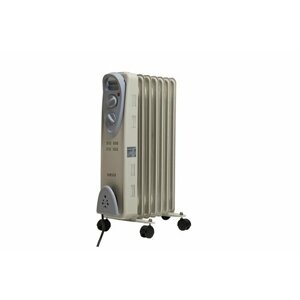 Масляный радиатор Oasis US-10, 1 кВт, 10 м²колеса в комплекте, белый/серый