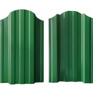 Металлический штакетник двусторонний фигурный RAL 6005 зеленый мох 1,8 м с крепежом