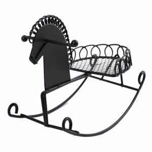Миниатюра садовая "Кресло-качалка" металл 10.5 х 12.5 см 01 Черный, 1 шт. в заказе