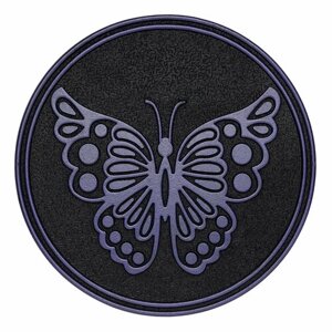 Мобильная плитка-коврик для садовых дорожек Бабочка, круглый d-30 фиолетовый, плитка резиновая садовая