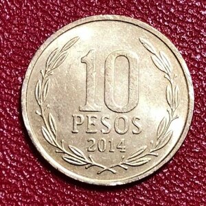 Монета 10 песо Чили 2014 год #4-8