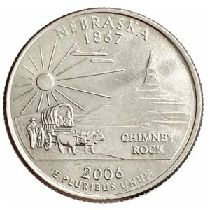 Монета 25 центов Небраска. Штаты и территории. США Р 2006 UNC