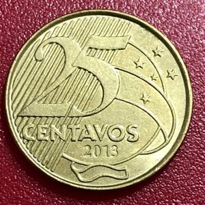 Монета Бразилия 25 сентаво 2013 год #2-5