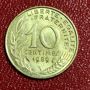 Монета Франция 10 Сантимов 1989 год #1-11