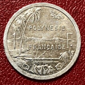 Монета Французская Полинезия 1 Франк 2001 год #4/6