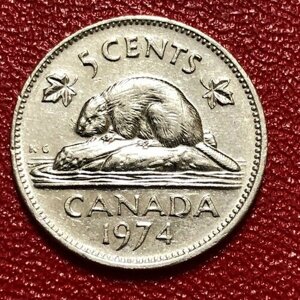 Монета Канада 5 центов 1974 год # 4-7