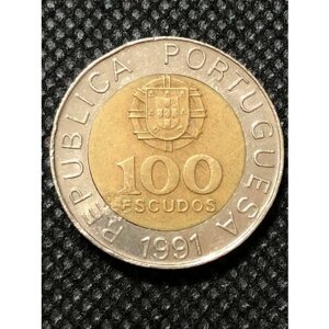 Монета Португалия 100 Эскудо 1991 год #3-4