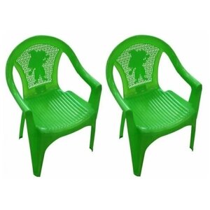 Набор детских стульев кресел из пластика Незнайка 53*38*35см зеленый