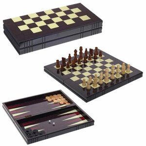 Набор настольных игр (шахматы, шашки, нарды), 34*16,5*5,5 см KSM-231288