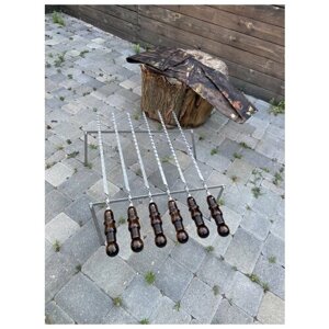 Набор шампуров с деревянными ручками "Тюльпан" в чехле