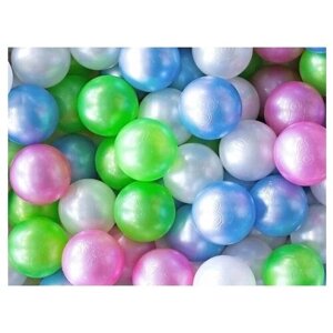 Набор шаров Крошка Я 500 шт, перламутрово-зеленый, малиновый, морковный, голубой (4192418)