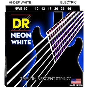 Набор струн DR NWE-10 HI-DEF neon white, 1 уп.