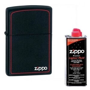 Набор Зажигалка ZIPPO Classic Black Matte+Топливо ZIPPO 125 мл