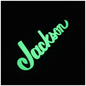 Наклейка виниловая на головку грифа гитары "Jackson", светящаяся