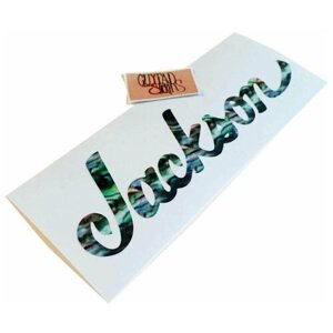 Наклейка виниловая на головку грифа гитары "Jackson", зеленый абалон