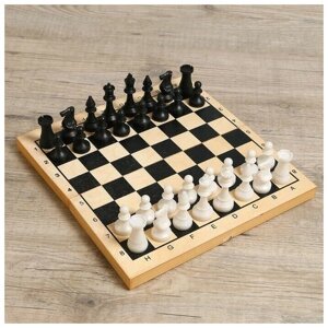 Настольная игра 2в1 "Лучший"шахматы, шашки (король h-7.2 см, пешка h-4 см), поле 29х29 см 1 набор