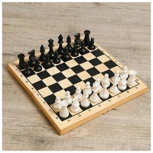 Настольная игра 2в1 "Лучший"шахматы, шашки (король h=7.2 см, пешка h=4 см), поле 29х29 см