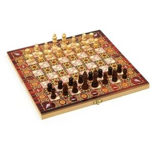 Настольная игра 3 в 1 "Узоры"нарды шашки шахматы 29 х 29 см