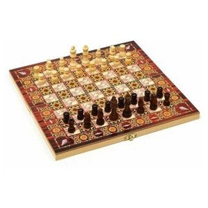 Настольная игра 3 в 1 Узоры: нарды, шашки, шахматы, 29 х 29 см