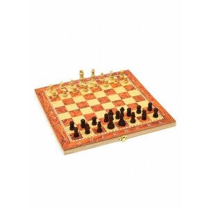 Настольная игра, набор 3 в 1 "Падук"нарды, шахматы, шашки, доска 34х34 см