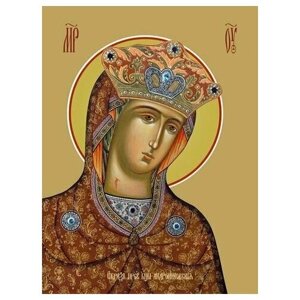 Освященная икона на дереве ручной работы - Андрониковская икона божьей матери, 15х20х3,0 см, арт Ид3382
