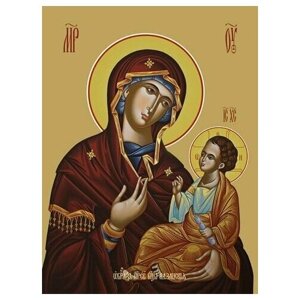 Освященная икона на дереве ручной работы - Казанская икона божьей матери, 15х20х3,0 см, арт Ид3509