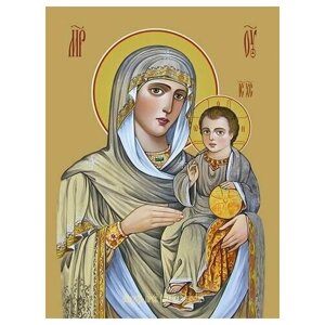 Освященная икона на дереве ручной работы - Казанская икона божьей матери, 9х12х1,8 см, арт Ид3505