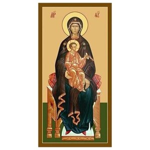 Освященная икона на дереве ручной работы - Пресвятая Богородица, 15х20х1,8 см, арт Ик19946