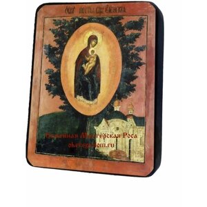 Освященная икона на дереве ручной работы - Пресвятая Богородица Елецкая Черниговская, арт И574 / 15х20х3,0 см