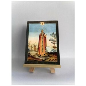 Освященная икона на дереве ручной работы - Св. Евдокия преподобномученица XIX век, 15х20х3,0 см, арт Б0422