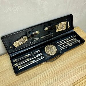 "OUSTER PRESTIGE 2" набор шампуров с литой ручкой "Звери" и рукоятью из венге