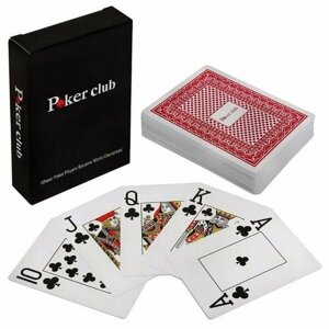 Пластиковые игральные карты Poker Club / Покерные карты 54 шт, универсальные (красный)