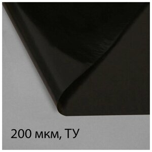 Плёнка из полиэтилена, техническая, толщина 200 мкм, чёрная, 10 3 м, рукав (1.5 2 м), Эконом 50%