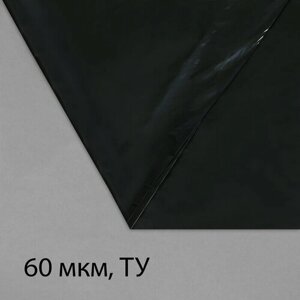 Плёнка полиэтиленовая, техническая, 60мкм, 3*5м, рукав (1,5м*2), чёрная, Эконом 50% 10224628